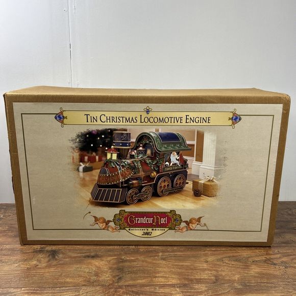 Grandeur Noel Tin Christmas‎ Locomotive Engine Collectors Edition Train w/ Box - Picture 12 of 16